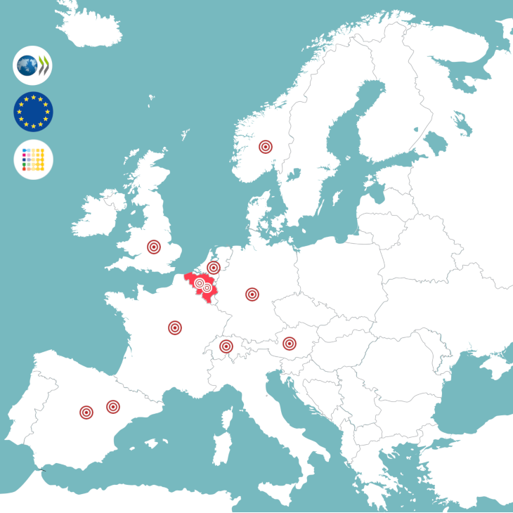 Europe map with links