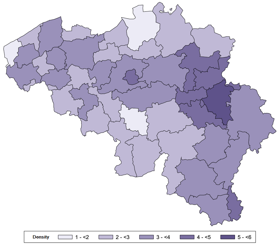 Conventioned dentists density, in Full-time equivalent (FTE) per 10 000 insured population