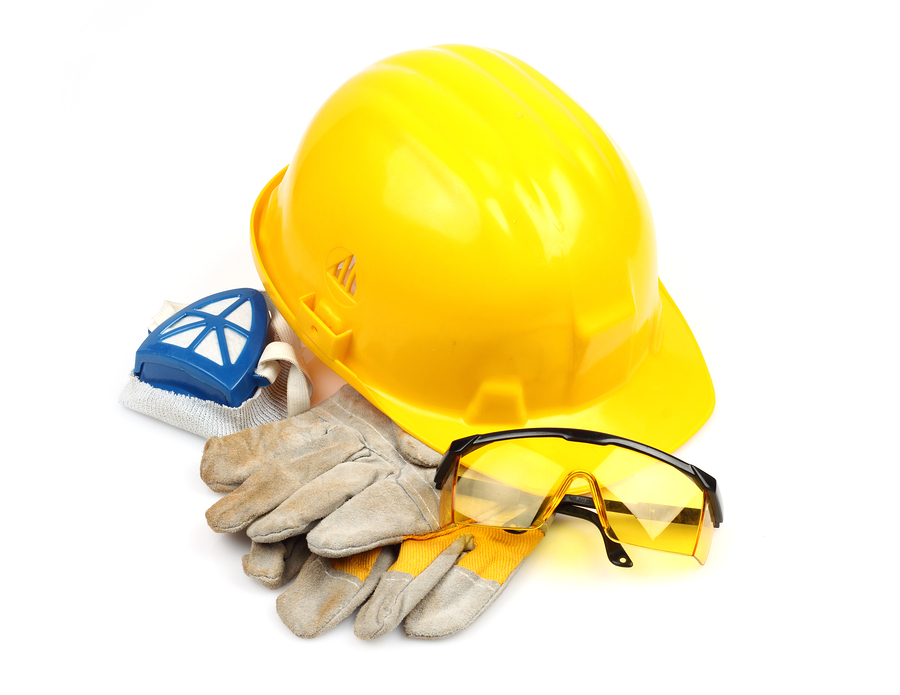 security helm and gloves